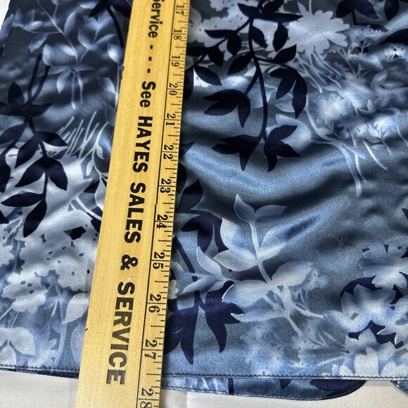 Vintage DaRue of California Satin Floral Blouse and Jacket Set Blue Floral Sz 14 - Picture 9 of 14